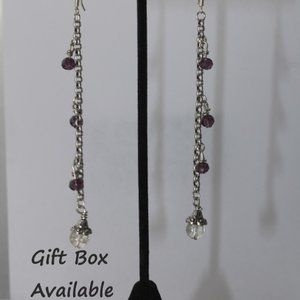 Purple Clear Crystal Chain Dangle